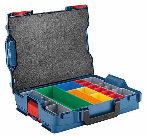 BOSCH - LBOXX-1A Bosch - L-BOXX-1A 17.5 In. x 14 In. x 4.5 In. Stackable Carrying Case with 13 pc. Insert Set Blue