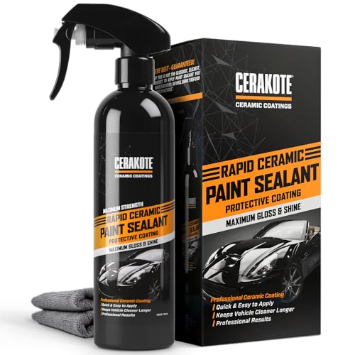 CERAKOTE Rapid Ceramic Paint Sealant (12 oz.) – Now 50% More With a Premium Sprayer! - Maximum Gloss & Shine – Extremely Hydrophobic – Unmatched Slickness - Pro Results