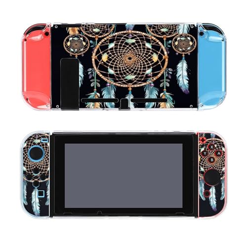 AoHanan Dream Catcher Feathers Switch Screen Protector Case Cover Full Accessories Switch Game Case Protection Skin for Switch Console and Joy-Cons