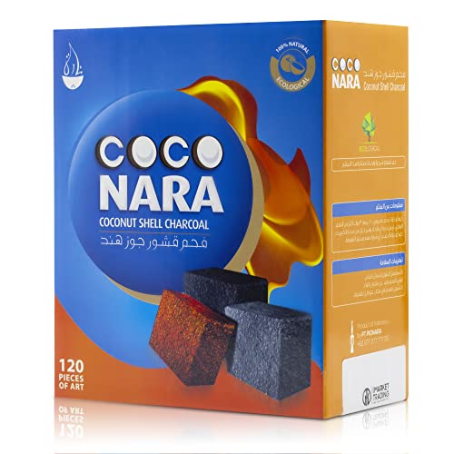 Coco Nara Hookah Shisha Natural Charcoals, 120 count