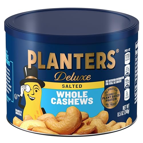 PLANTERS Deluxe Whole Cashews, 8.5 oz Canister