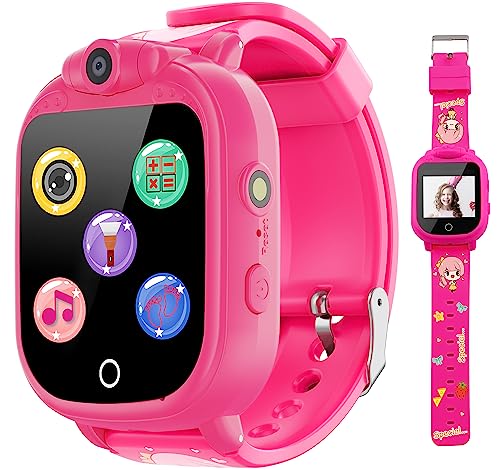 PROGRACE Kids Watch for Girls Gift - Selfie Camera Smart Watch for Kids Girls Watch Age 6-12 Digital Watch for girls age 8-10 Toddler Watches Music Radio Pedometer Alarm Flashlight Games Fitness Watch