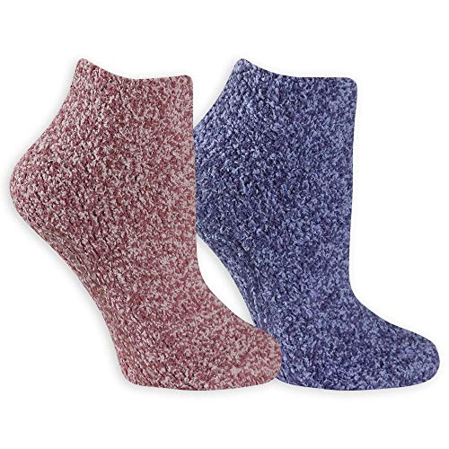 Dr. Scholl's Women's 2 Pack Soothing Spa Low Cut Lavender + Vitamin E Socks with Silicone Treads, Pink, Shoe Size: 4-10