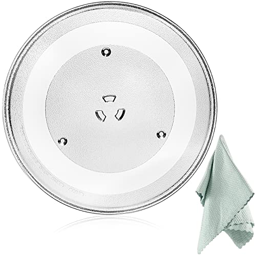 13.5' Microwave Glass Turntable Plate Replacement for GE Hotpoint Microwave Glass Plate - Replace Microwave Glass Tray # WB39X10032 JVM3160DF1BB JVM3160DF1CC JVM3160DF1WW (With Duster Cloth)