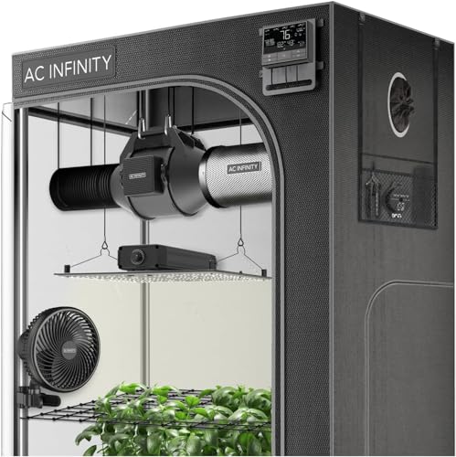 AC Infinity Advance Grow System 3x3, 3-Plant Kit, WiFi-Integrated Grow Tent Kit, Automate Ventilation, Circulation, Schedule Full Spectrum Samsung LM301B LED Grow Light, 2000D Mylar Tent