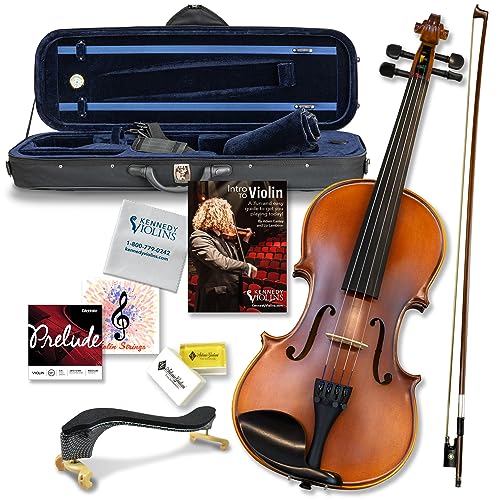 Bunnel Premier Violin Clearance Outfit 4/4 Full Size - Carrying Case and Accessories Included - Solid Maple Wood and Ebony Fittings By Kennedy Violins