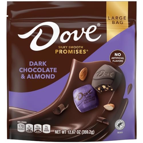 DOVE PROMISES Dark Chocolate & Almond Mother's Day Chocolate Candy, 12.67 oz Bag, Packaging may vary
