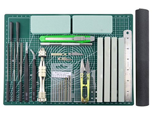 BXQINLENX Professional 25 PCS Gundam Model Tools Kit Modeler Basic Tools Craft Set Hobby Building Tools Kit for Gundam Car Model Building Repairing and Fixing (E)