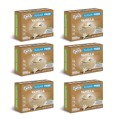 Simply Delish Instant Delicious Vanilla Keto Pudding 6 pack – Low Carb, Zero Sugar, Gluten Free, Allergen Free, Non-GMO, Vegan & Plant-Based