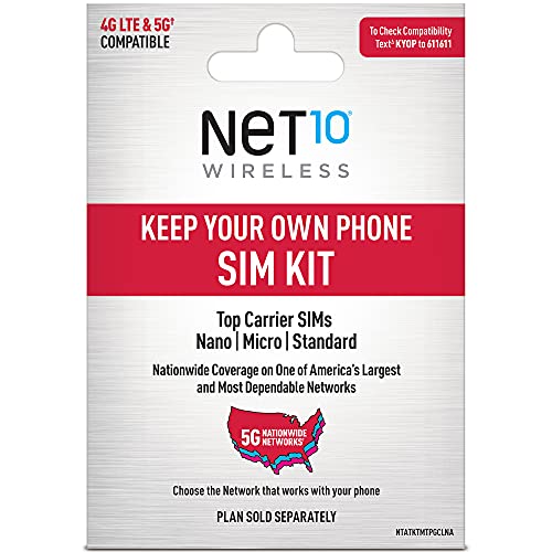 Net10 Prepaid Sim Card Kit (Universal), Black