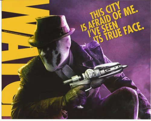 Watchmen Movie Jackie Earle Haley as Rorschach with Gun 8x10 Photo