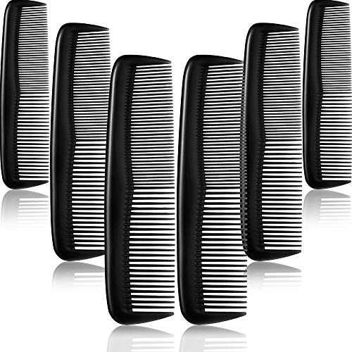 12 Pieces Hair Combs Set Pocket for Women and Men, Fine Dressing Comb,Plastic (Black)