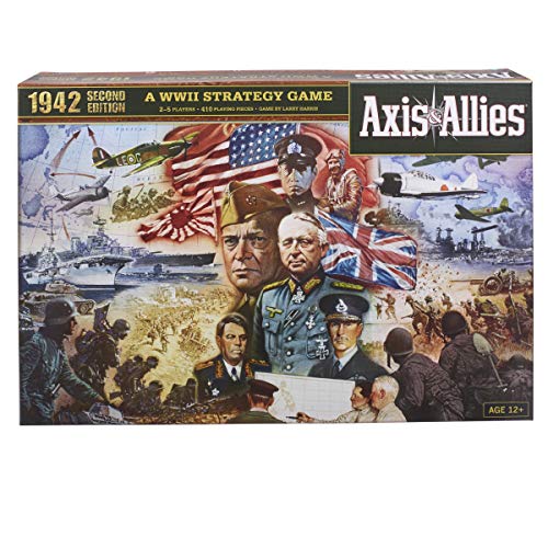 Avalon Hill Axis & Allies 1942 Second Edition WWII Strategy Board Game, with Extra Large Gameboard, Ages 12 and Up, 2-5 Players