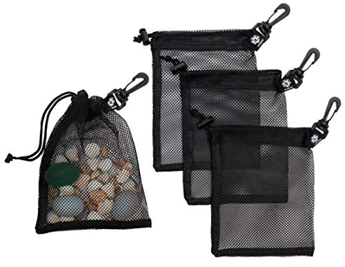 Palterwear Mesh Drawstring Bag With Clip - Set of 4 (6 x 8 inch)