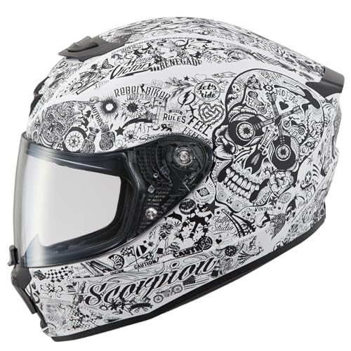 Scorpion unisex-adult full-face-helmet-style Shake Helmet (White, Large), 1 Pack