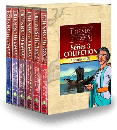 Friends and Heroes DVD Series 3 Pack Multi-Language - Includes Children's Bible Stories The Last Supper the Ten Commandments and More!