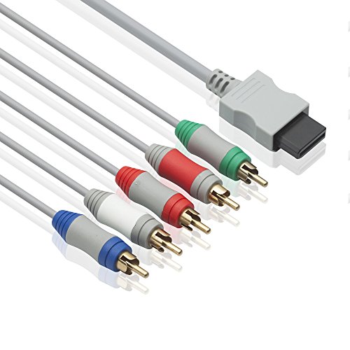 TENINYU 6 Feet Wii Component Audio Video Cable HDAV Component HD AV Cable to HDTV/EDTV 5 RCA Video & RCA Stereo Audio AV Cord for Wii & Wii U