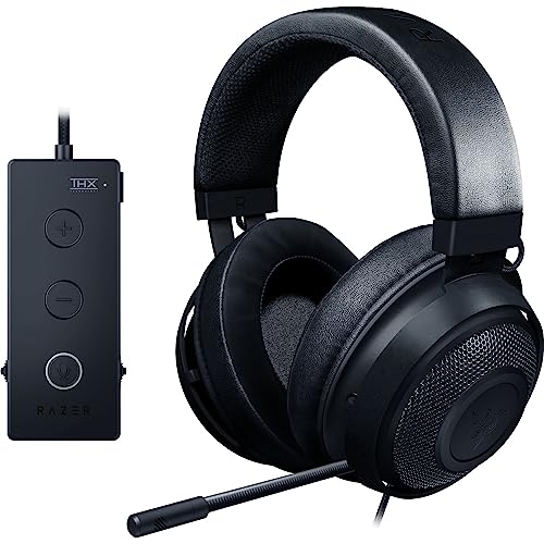 Razer Kraken Tournament Edition THX 7.1 Surround Sound Gaming Headset: Retractable Noise Cancelling Mic - USB DAC - For PC, PS4, PS5, Nintendo Switch, Xbox One, Xbox Series X & S, Mobile – Black