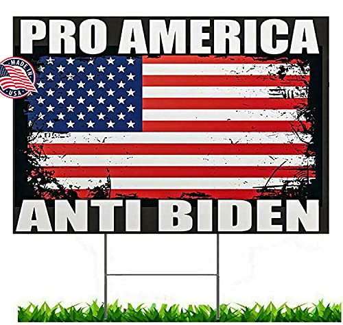 Pro-America Anti-Biden Donald Trump Flag 2024 Keep America Great Yard Sign Made in USA