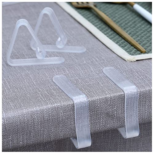 Kitnish 16PCS Clear Plastic Tablecloth Clips,Transparent Clear Tablecloth Clips, Plastic Table Cloth Hold Down Clips Table Cloth Holder for Meeting Party Indoor Outdoor Events