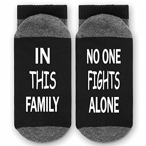 Cancer Socks,Cancer Patients Must Have,Survivor Merchandise,Chemotherapy Must Haves For Women And Men. (In This Family (Black), Cotton)