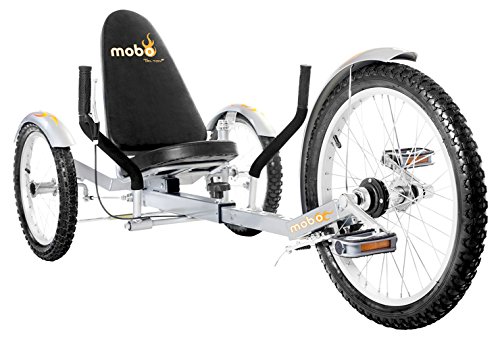 Mobo Cruiser Triton Pro Recumbent Tricycle for Men & Women. 3-Wheeled Bike. Cruiser Lowrider Trike, Silver, 28 x 29 x 48 inches (61â€ extended), Tri-501S