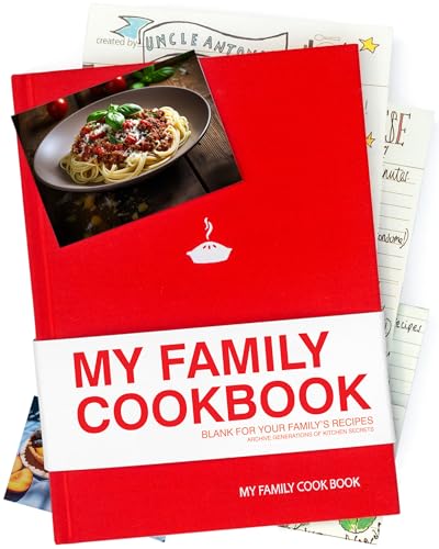 Suck UK My Family Cookbook | Recipe Book To Write In Your Own Recipes | Blank Cookbook | Family Recipe Book | Blank Cookbooks For Family Recipes | Blank Recipe Book & DIY Cookbook | Red