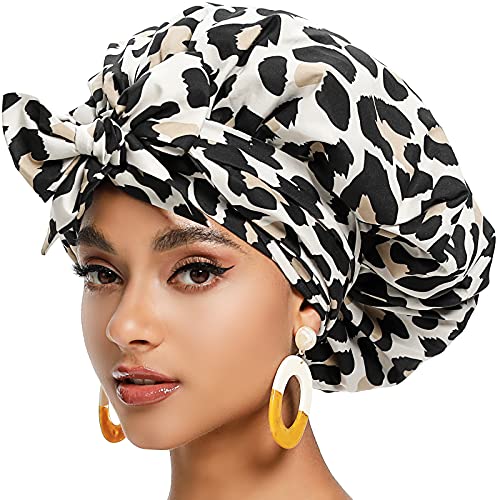Satin Bonnet for Women, Silk Bonnet for Curly Hair, Silk Hair Bonnet for Sleeping Satin Bonnets for Black Women, Extra Large Bonnet with Tie Band