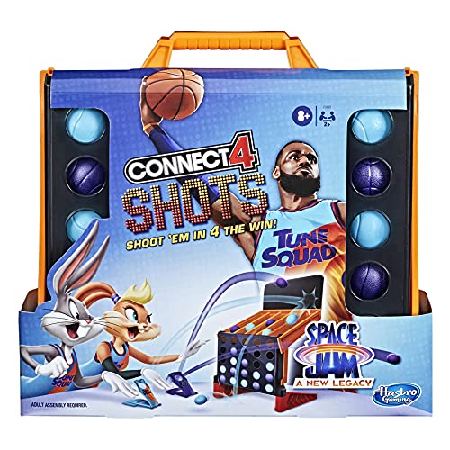Hasbro Gaming Connect 4 Shots: Space Jam A New Legacy Edition, Inspired by The Movie with Lebron James, Fast-Action Game for Kids Ages 8 and Up, Blue