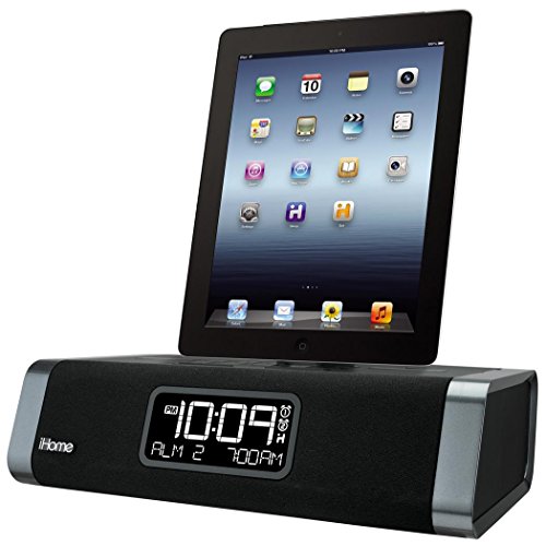 iHome iDL45BC Dual Charging Stereo FM Clock Radio with Lightning Dock and USB Charge/Play - Black