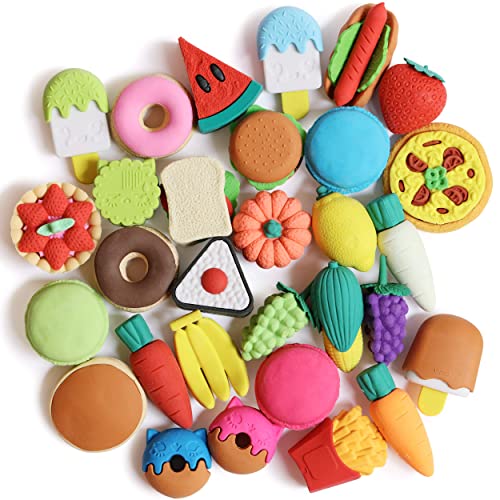 Mr. Pen- Food Erasers, Erasers, 30Pcs, Puzzle Erasers, Take Apart Erasers, Fruit Erasers, Pull Apart Erasers, Erasers for Kids, Fun Erasers, Gifts for Kids, Easter Egg Fillers