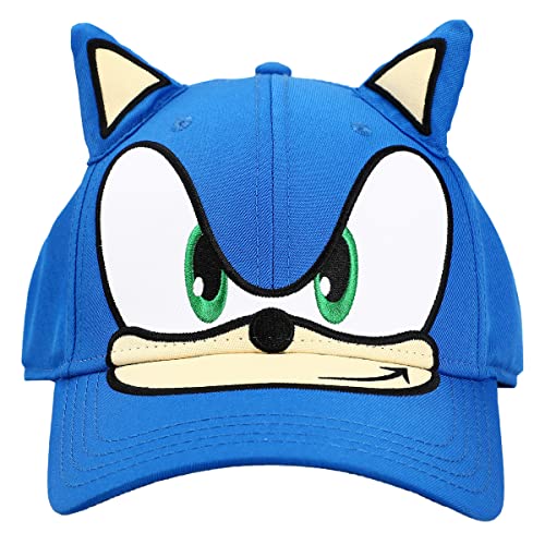 Sonic The Hedgehog Big Face with Plush Ears Snapback Hat Blue