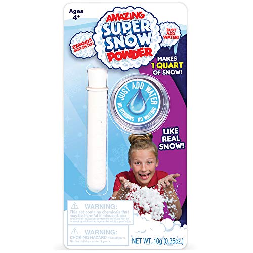 Be Amazing! Toys Super Snow Test Tube– Instant Snow Powder, Faux Snow Kit for Kids- Reusable Snow - Make 1 Quart of Snow, Test Tube Science Experiments for Boys Girls Ages 4+