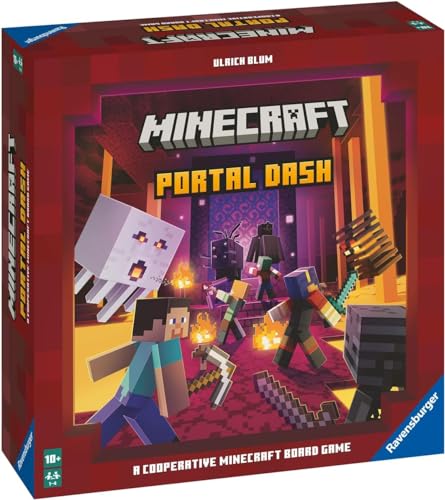 Ravensburger Minecraft: Portal Dash Family Board Games for Kids and Adults Age 10 Years Up
