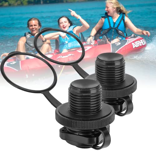 Watris Veiyi 2PCS Towable Tube Plug, 22mm/0.87' Boston Valve, Inflatable Boat Air Valve, Air Mattress Plug Replacement for Rubber Dinghy Raft Kayak Pool Boat