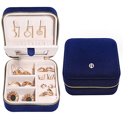 S.Leaf Travel Jewelry Organizer Travel Jewelry Boxes for Women Small Jewelry Travel Case Box Portable Travel Jewelry Case Jewelry Organizer Travel Case Mini Jewelry Travel Case