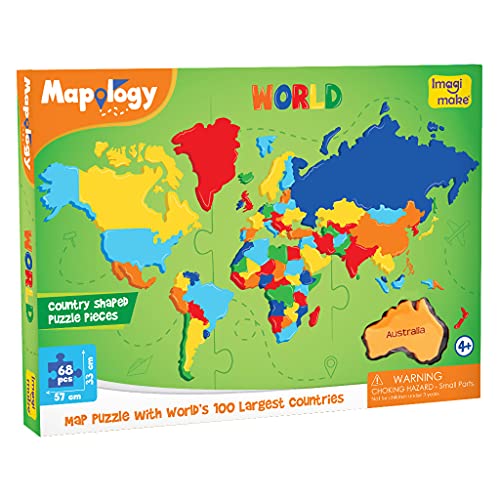 Imagimake Mapology World Map Puzzle | Educational Toys for Kids 5-7 | Puzzles for Kids Ages 4-8 | Map of The World | 6 Year Old Boy Gifts & Girl Gifts