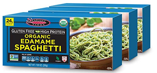 Seapoint Farms Organic Edamame Spaghetti, Healthy Gluten-Free Noodles, 7.05 Oz, Pack of 3