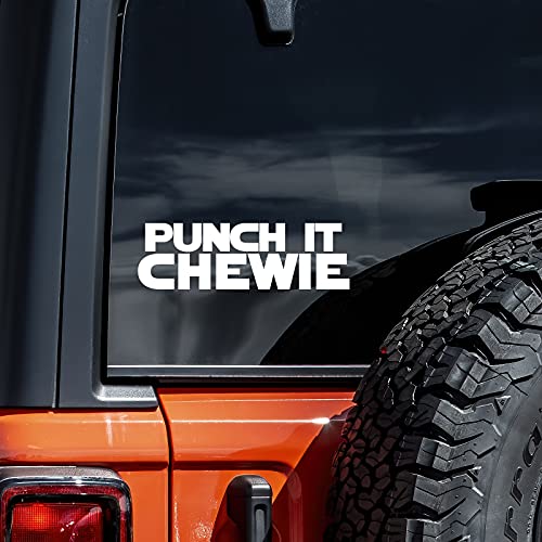 Punch It Chewie Decal Vinyl Sticker Auto Car Truck Wall Laptop | White | 5.5' x 1'