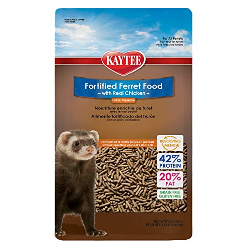 Kaytee Fortified Premium Pet Ferret Food Grain Free & Gluten Free with Chicken, 4 Pound