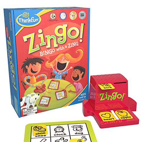 ThinkFun Zingo Bingo - Unique Pre-Reading Game for Kids | Boosts Language & Matching Skills | Fun for Classroom & Home | Amazon Exclusive with Extra Zingo Card