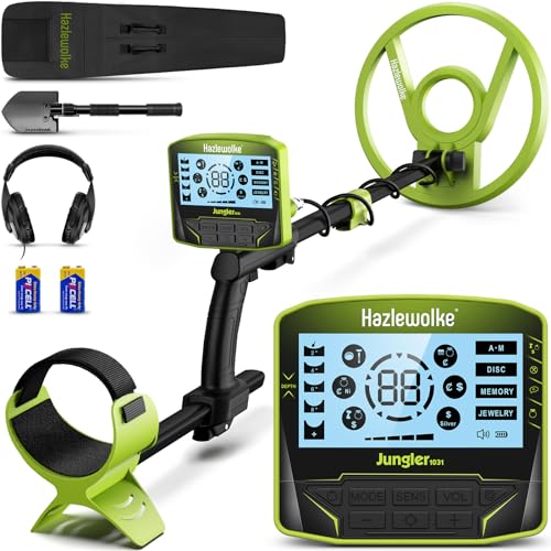 Hazlewolke Metal Detector for Adults, 5 Professional Mode with Higher Accuracy 10” Waterproof Coil for Gold Detecting