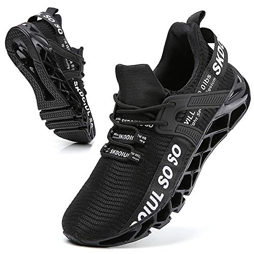 Men All Black Shoes mesh Breathable Comfort Fashion Sport Atheltic Running Walking Shoes Runner Jogging Sneakers Casual Tennis Trainers Size 13