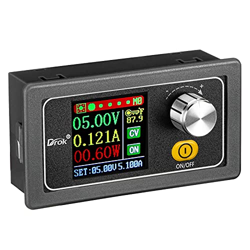 DROK Adjustable Voltage Regulator DC, Buck Boost Converter 6.0V-36V 9v 12v to DC 0.6-36V 24v 5A Power Supply Panel, Constant Current Volt Step Up Down Module