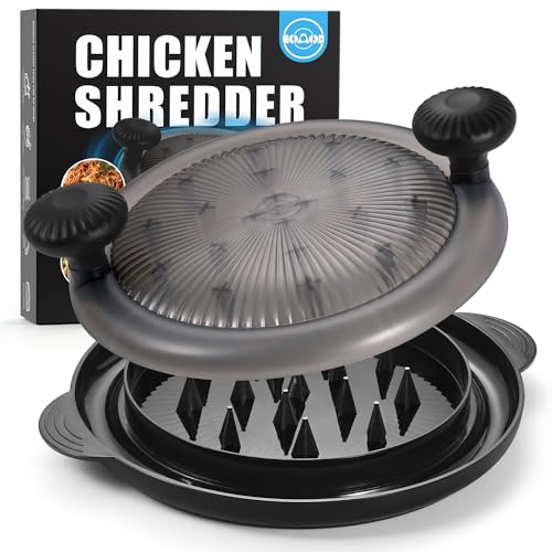 Eoaod Chicken Shredder 10.8 inch Longer Spikes Make Chicken Shredder Tool Twist More Effective, Meat Shredder with Widened Anti Slip Mat Fix, Suitable for Pork, Beef, Dishwasher Safe