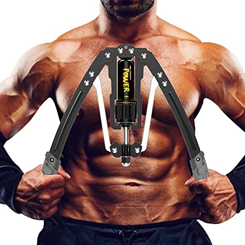 Tepemccu Hydraulic Power Twister Adjustable Arm-Exerciser - Home Chest Expander 22-440lbs, Home Fitness Equipment Bar for Men and Women with Resistance (Gray)