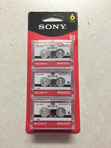 SONY mc90 Microcassette Audio Tapes 6 pack