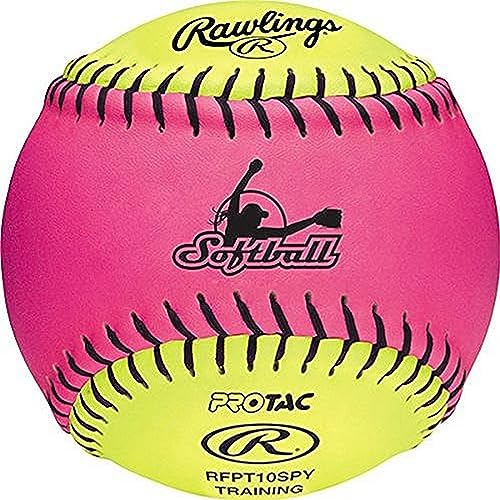 Rawlings | Soft Fastpitch Training Softball | 10' Pink/Optic Yellow | RFPT10SPY | 12 Count (Pack of 1)