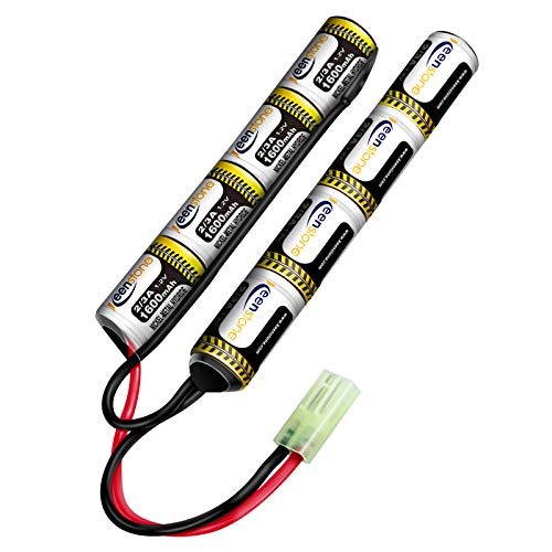 Keenstone 9.6V 1600mAh Butterfly Nunchuck Stick Mini Battery Pack with Mini Tamiya Connector for Airsoft Guns ICS CA TM SRC JG G36 G&M733 etc