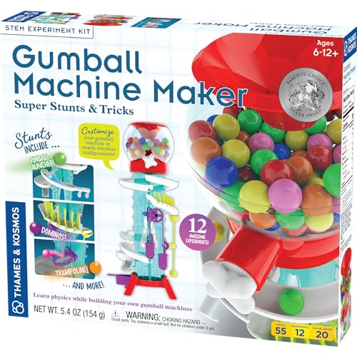 Thames & Kosmos Gumball Machine Maker Lab - Build Machines with Physics & Engineering Lessons | 12 Experiments | Make Your Own Gumball Machines | Includes Gumballs | Award Winner